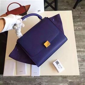 Celine navy v Trapeze suede bag 4497