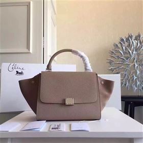 Celine gray v Trapeze suede bag 4498