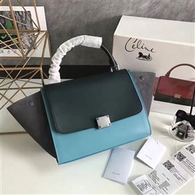 Celine tri-colors black v gray Trapeze suede bag 4499