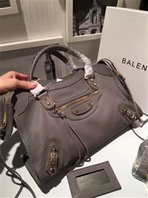 Balenciaga city large goatskin gray dark bag 4402