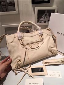 Balenciaga city cream goatskin large bag 4411