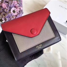 Celine black v wallet red bag 4544