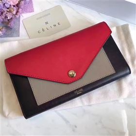 Celine large red v wallet black bag 4545