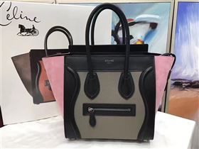 Celine medium black gray Boston pink bag 4570