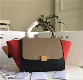 Celine tri-colors tan Trapeze red bag 4501