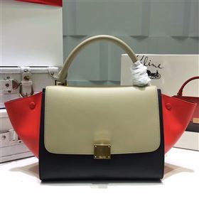 Celine tri-colors black v Trapeze red bag 4502