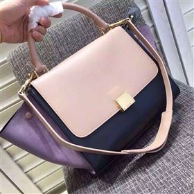 Celine tri-colors black gray Trapeze suede bag 4507
