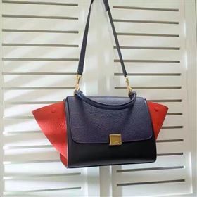 Celine tri-colors black v Trapeze red bag 4508