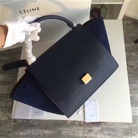 Celine tri-colors black v Trapeze sude bag 4509