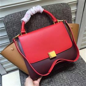 Celine tri-colors red Trapeze tan bag 4514