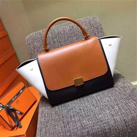 Celine tri-colors tan Trapeze white bag 4515