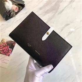 Celine large black v wallet white bag 4526