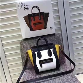 Celine nano Boston tri black yellow white bag 4669