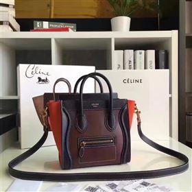 Celine nano Boston black red wine bag 4677