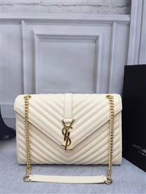 YSL large cream shoulder College bag 4765