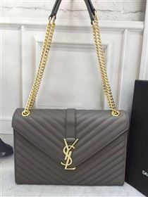YSL large gray College leather bag 4769