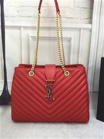 YSL large shoulder monogram red bag 4773