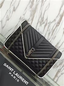 YSL new large flap black shoulder bag 4784