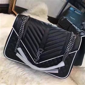 YSL new large flap black shoulder bag 4788