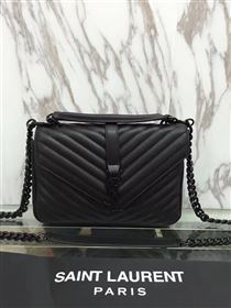 YSL real leather black small shoulder College bag 4707