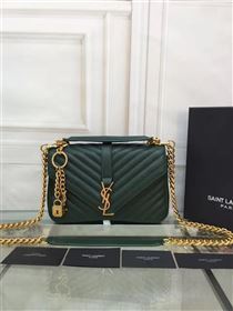 YSL small green leather shoulder College bag 4713