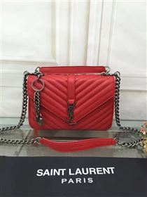 YSL small College shoulder leather red bag 4720