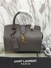 YSL gray leather shoulder cabas bag 4727