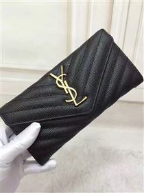YSL grain leather wallet black bag 4853