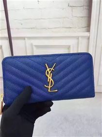 YSL blue wallet zipper bag 4855