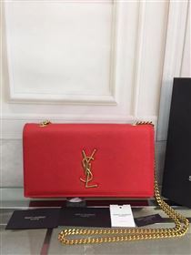 YSL caviar shoulder red clutch bag 4867