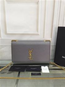 YSL gray caviar clutch shoulder bag 4869