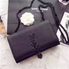 YSL black Tassel chain clutch caviar bag 4874