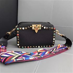 Valentino small black shoulder rockstud bag 4899