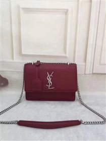 YSL smooth wine shoulder sunset bag 4801