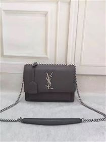 YSL smooth gray shoulder sunset bag 4802