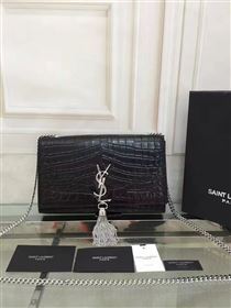 YSL black Tassel clutch shoulder bag 4810