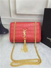 YSL Tassel crocodile red clutch bag 4816