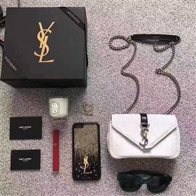 YSL small clutch shoulder white bag 4821