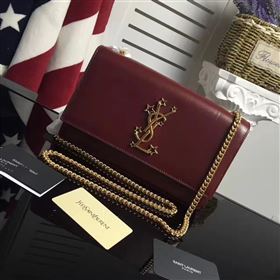 YSL chain clutch wine shoulder bag 4829