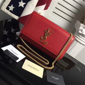 YSL grain red clutch chain bag 4830