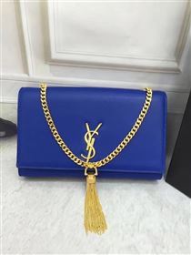 YSL smooth blue chain clutch Tassel bag 4832