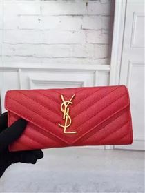 YSL grain leather wallet red bag 4838