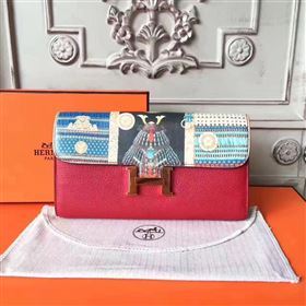 Hermes large Constance top leather wallet red bag 5040