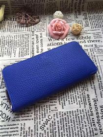 Hermes large zipper wallet blue bag 5051