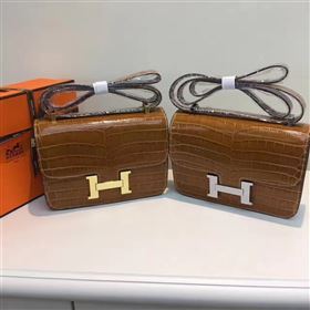 Hermes crocodile Constance tan paint bag 5054