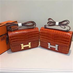 Hermes crocodile orange Constance bag 5058