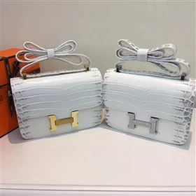 Hermes crocodile Constance gray paint bag 5059