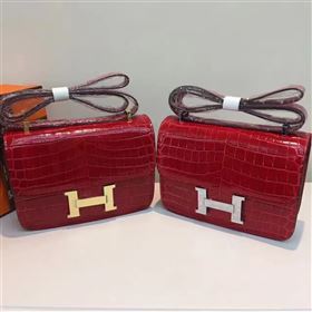 Hermes crocodile Constance red paint bag 5060