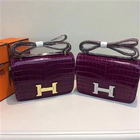Hermes crocodile Constance wine paint bag 5061