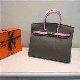 Hermes tri-color Birkin gray pink v bag 5083